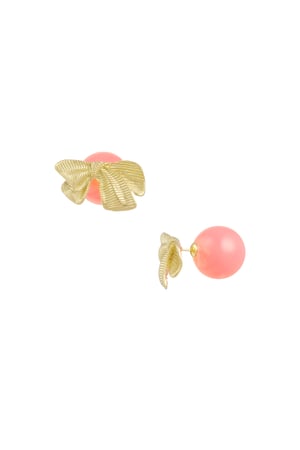 Bow studs earrings color - pink h5 