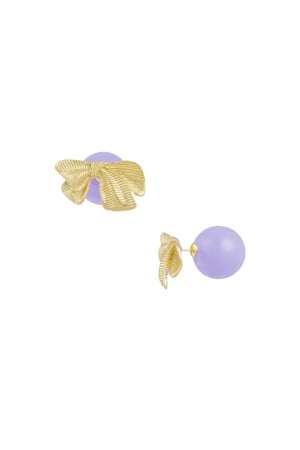 Bow studs earrings color - lilac h5 