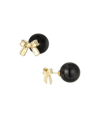 Earrings baby boo bow - black h5 