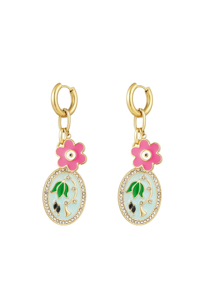 Earrings flower bouquet - Gold color 