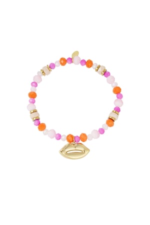 Colorful bracelet joyful kiss - pink Gold color h5 