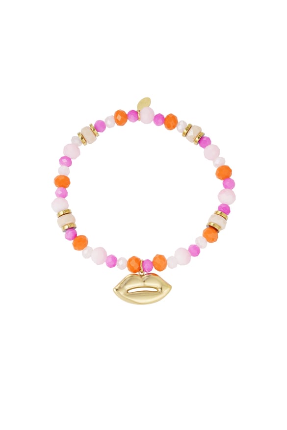 Pulsera colorida beso alegre - Color dorado rosa 2