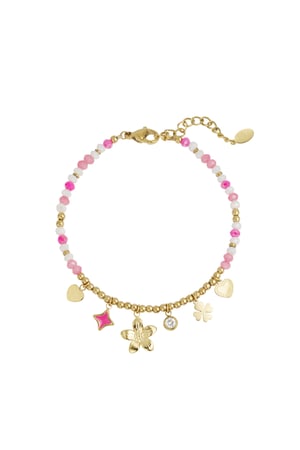 Colorful bracelet summer lover - pink Gold color h5 