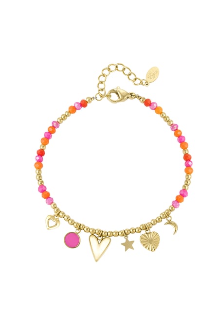 Bracelet sourire d'été - rose orange 2