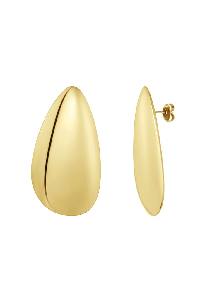 Flat drop earrings - Gold color 