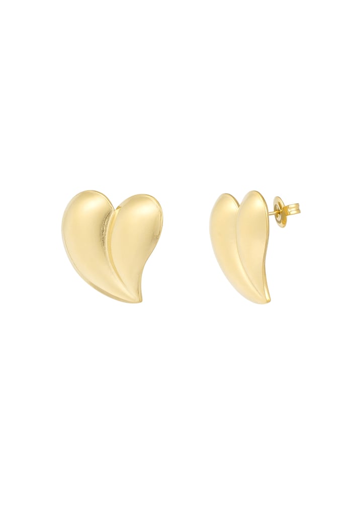 Earrings chrome heart - Gold color 