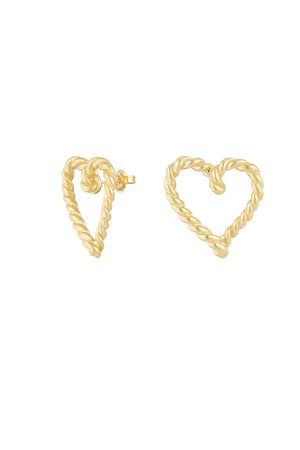 Twisted heart earrings - Gold color h5 