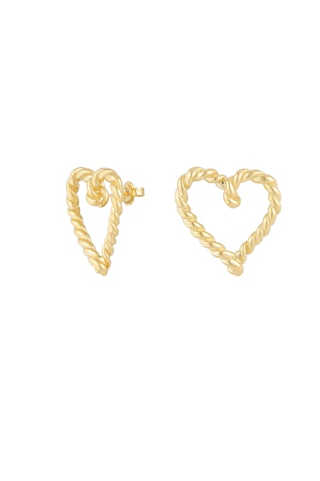 Twisted heart earrings - Gold color