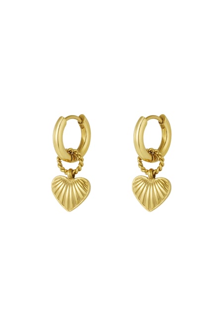 Earrings best thing heart - Gold color