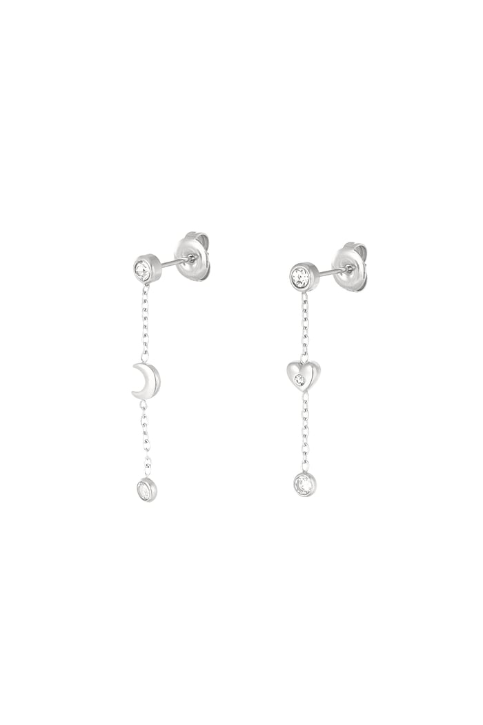 Moonlight earrings - Silver Color color 