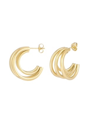 Double twisted love earrings - Gold color h5 