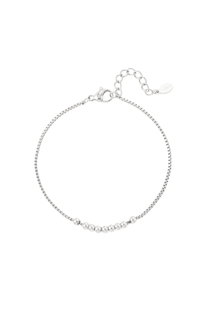 Simple bracelet with balls - Silver Color color 