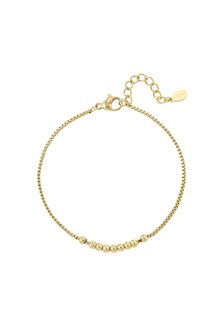 Simpele armband met bolletjes - Goud kleur 2