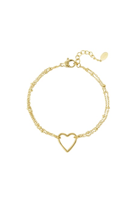 Bracelet heart hue - Gold color 2