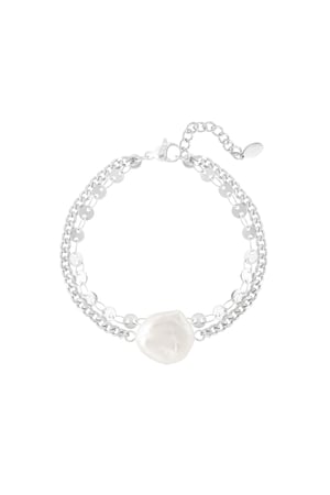 Bracelet statement pearl - Silver Color color h5 