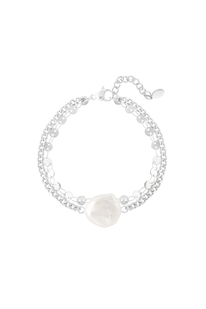 Bracelet statement pearl - Silver Color color 