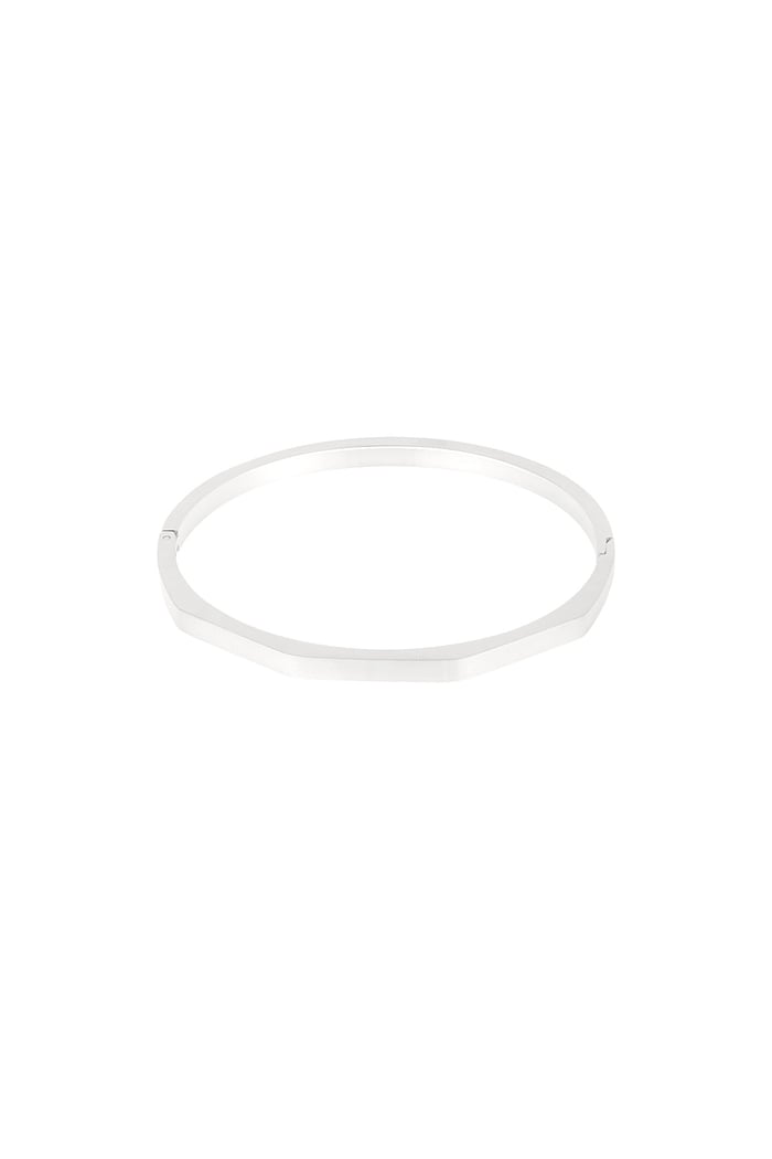 Shaped bangle bracelet - Silver Color color 