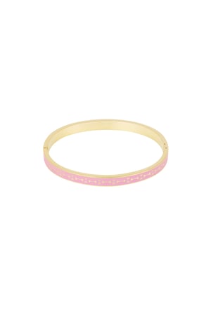 Sklavenarmband mit buntem Print - rosa/Goldfarbe  h5 