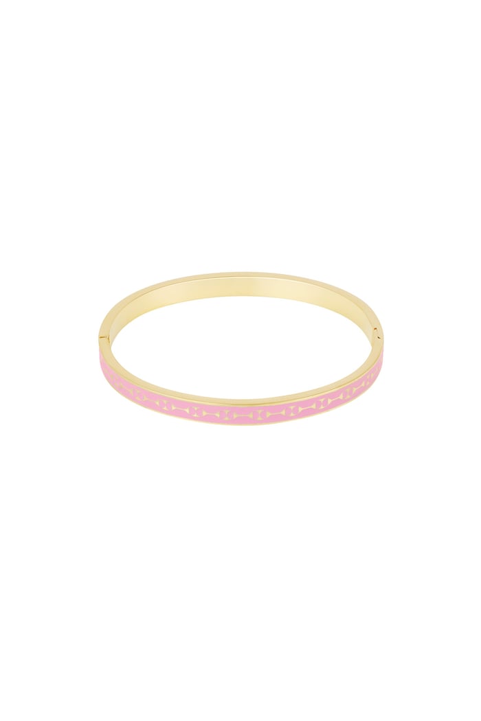 Sklavenarmband mit buntem Print - rosa/Goldfarbe  