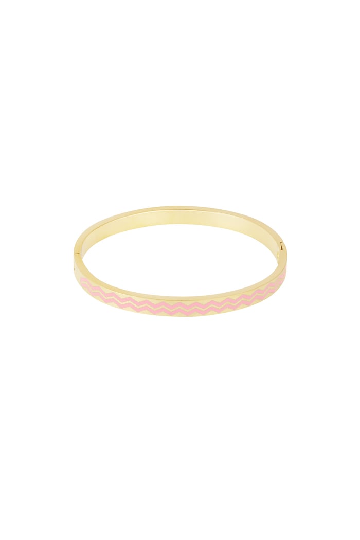 Slave bracelet with waves print - pink/Gold color  