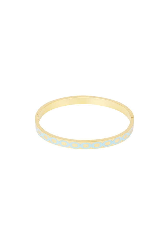 Slave bracelet with round print - blue  