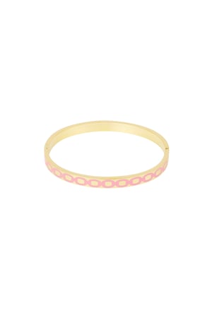 Slave bracelet with round print - pink/Gold color  h5 