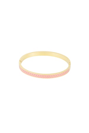 Colored bangle bracelet - pink/Gold color  h5 