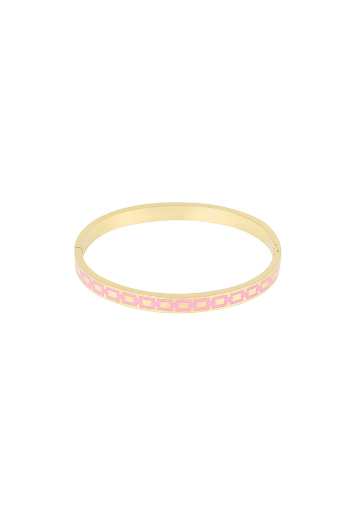 Slave bracelet with print - pink/Gold color  