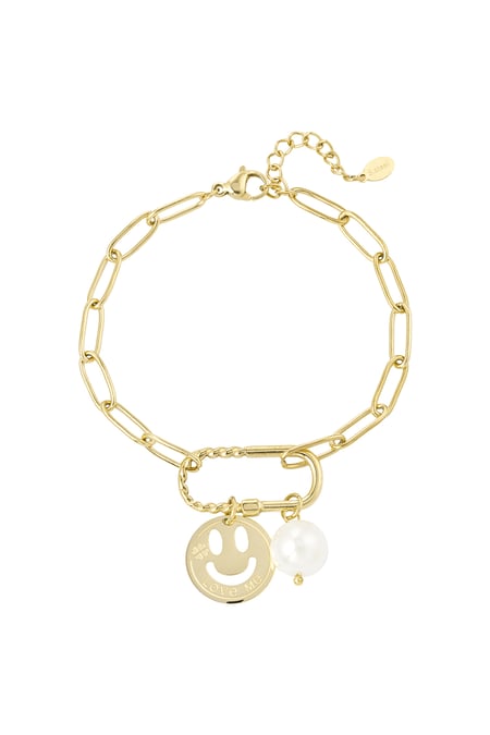 Smiley link bracelet - Gold color 2