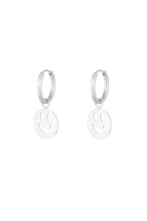 Earrings smiley love - Silver Color color h5 