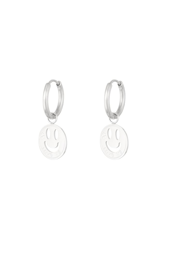 Earrings smiley love - Silver Color color 