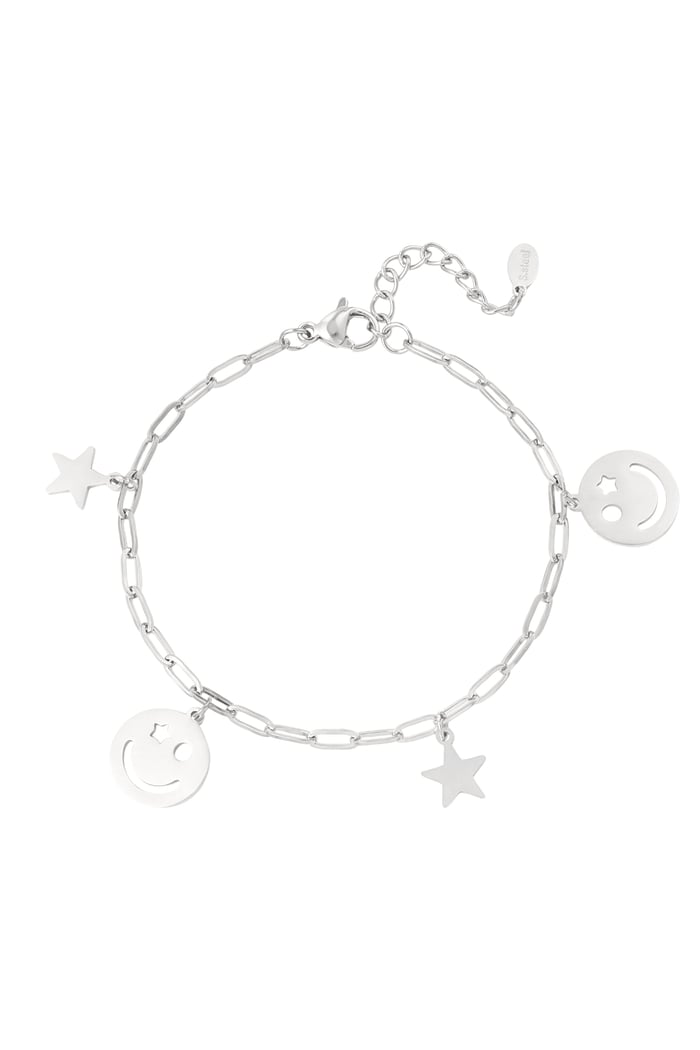 Happy night charm bracelet - Silver Color color 