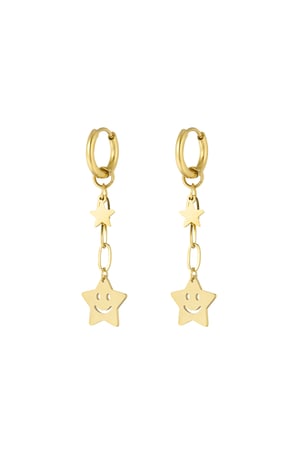 Happy star earrings - Gold color h5 