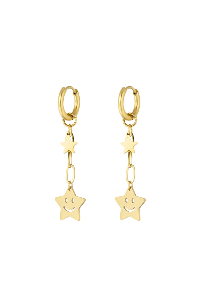 Happy star earrings - Gold color 