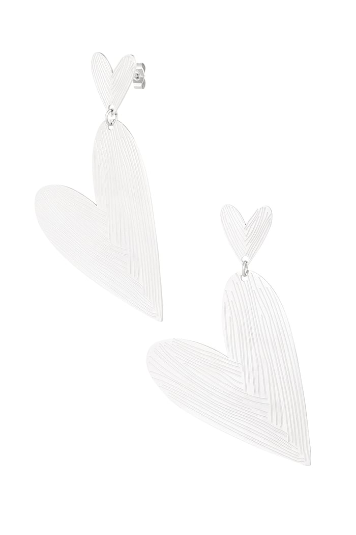 Earrings double the love - Silver Color color 