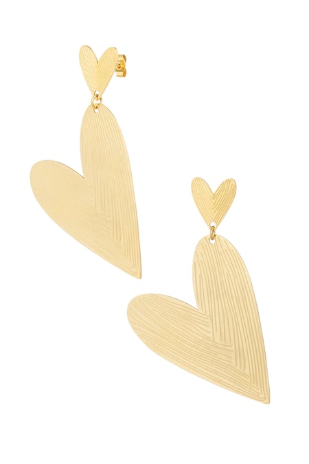 Earrings double the love - Gold color