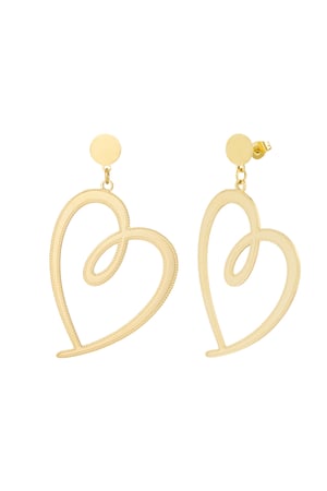 Signed heart earrings - Gold color h5 