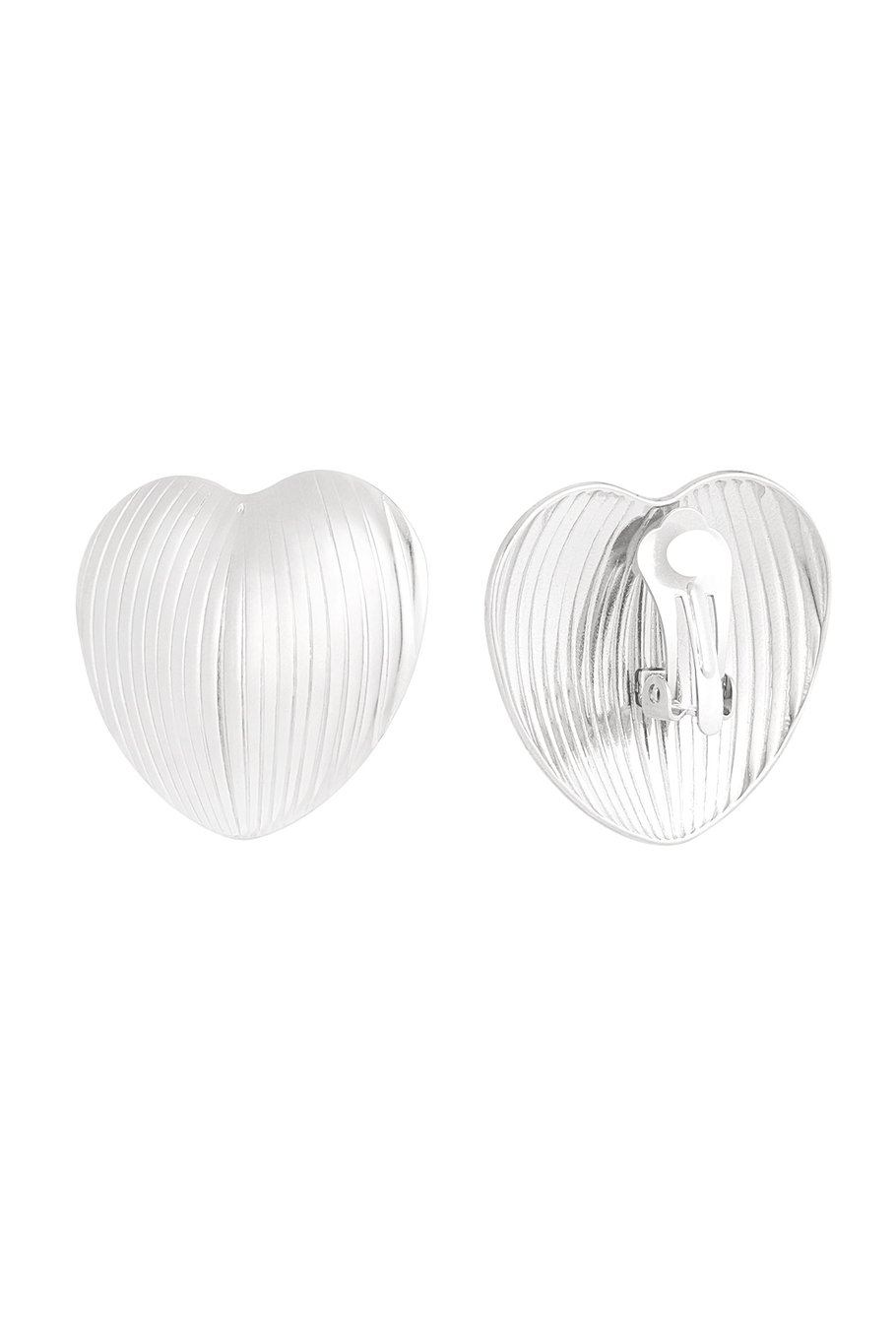 clip earrings heart statement 