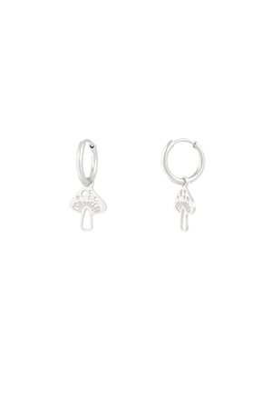 Mushroom earrings - Silver Color color h5 