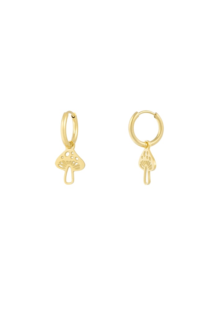 Mushroom earrings - Gold color 