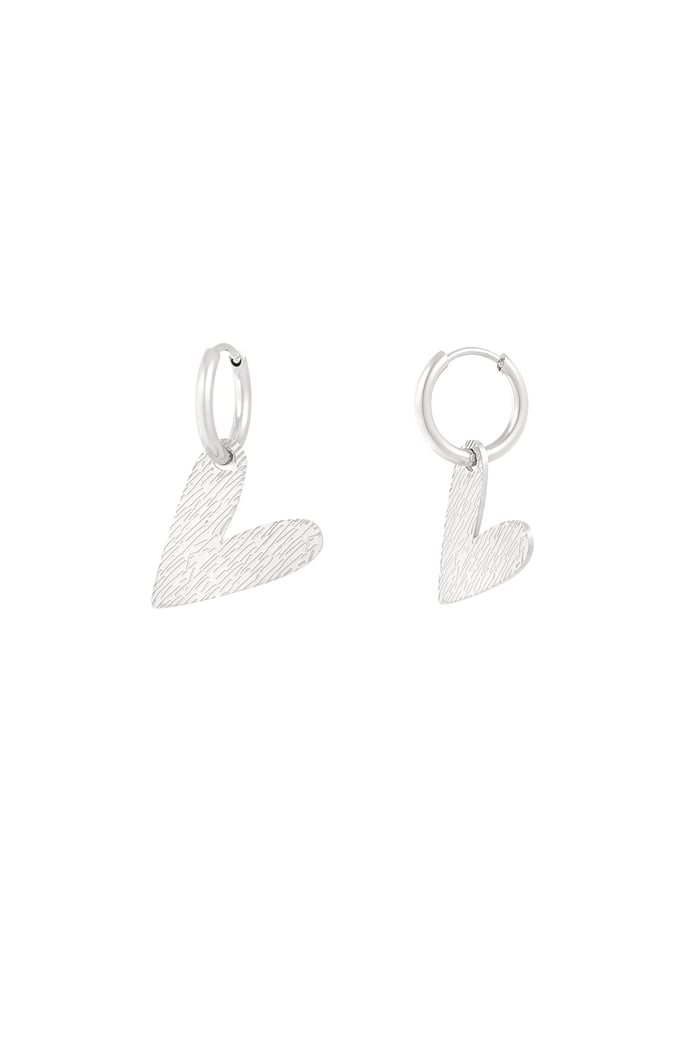 Big love earrings - Silver Color color 