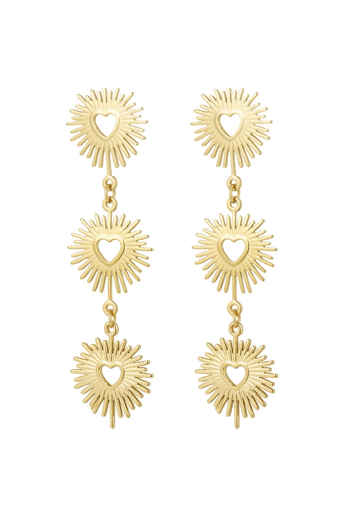 Earrings heart fireworks - Gold color 