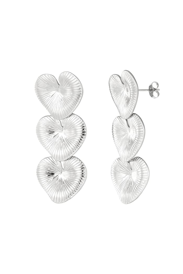 Earrings love all over - Silver Color color 