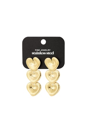 Earrings love all over - Gold color h5 Picture3