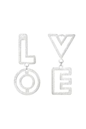 Earrings LOVE - Silver Color color h5 