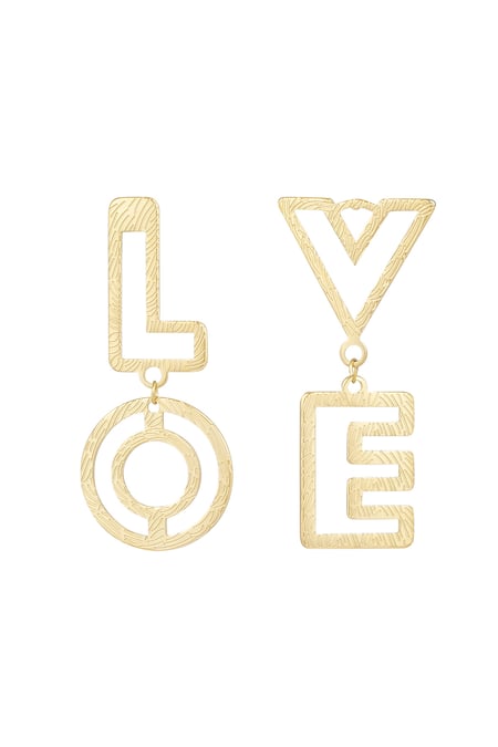 Earrings LOVE - Gold color 2