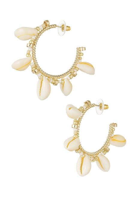 Boucles d'oreilles coquillage - blanc cassé 2