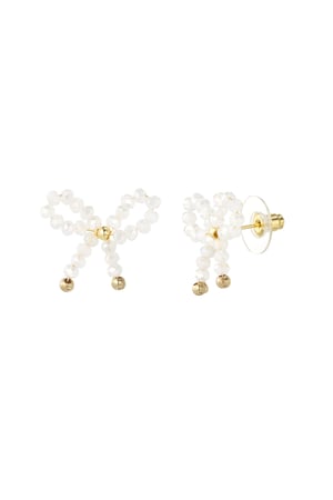 Earrings bow essential - white h5 