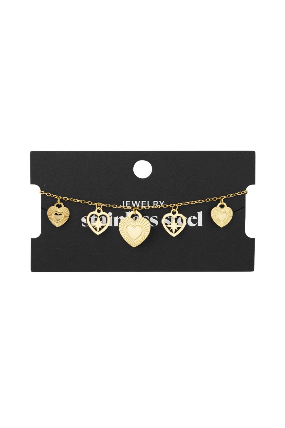 Leidenschaftliches Herz-Charm-Armband – Goldfarbe - Goldfarbefarbe h5Bild3