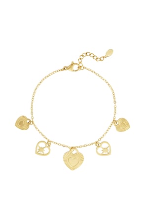 Passionate Heart Charms bracelet - Gold color h5 